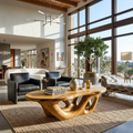Sculptural Coffee Table With Open Loop Base For Luxury Living
