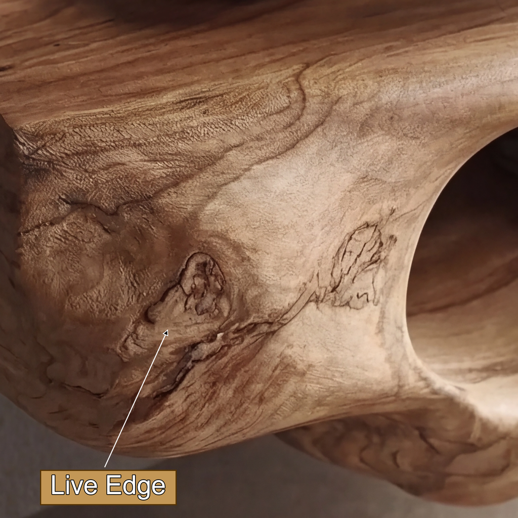 Corva Sculpted Solid Wood Floating Bathroom Vanity With Open Storage