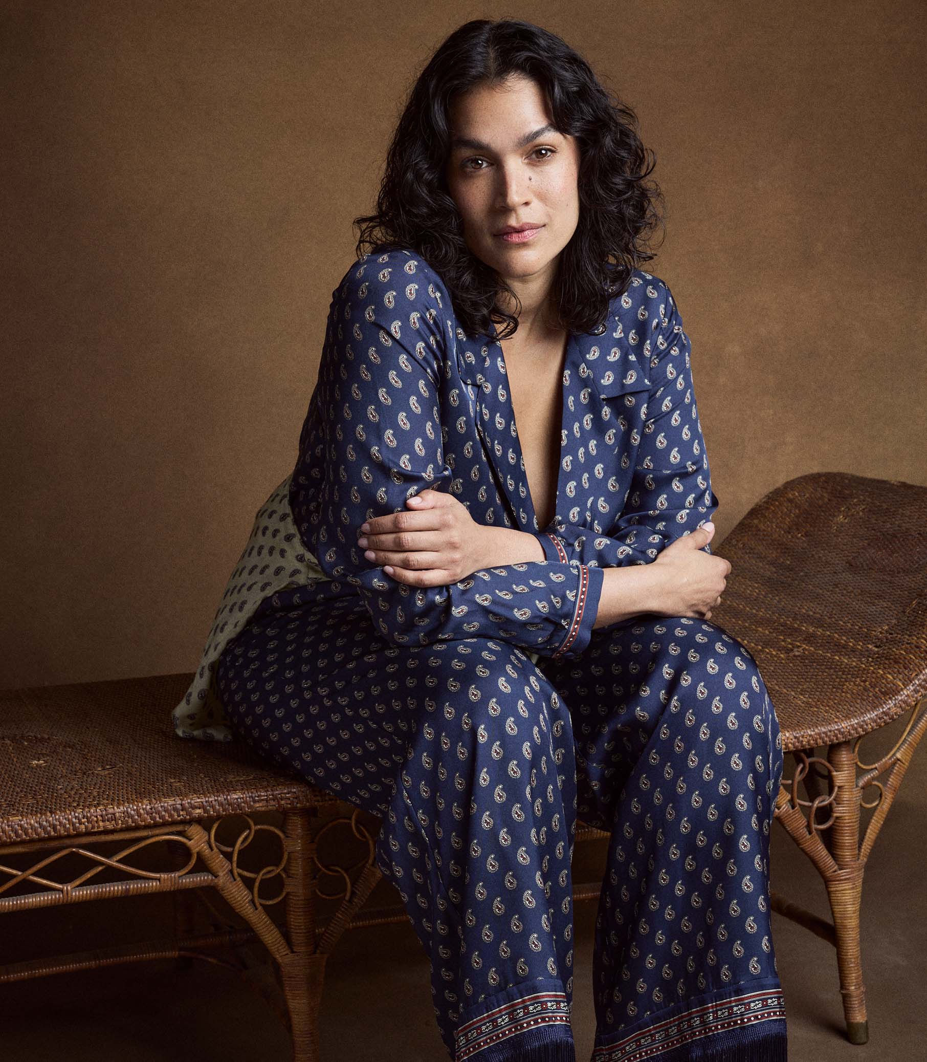 Elene Top -- Bleu Taormina Paisley