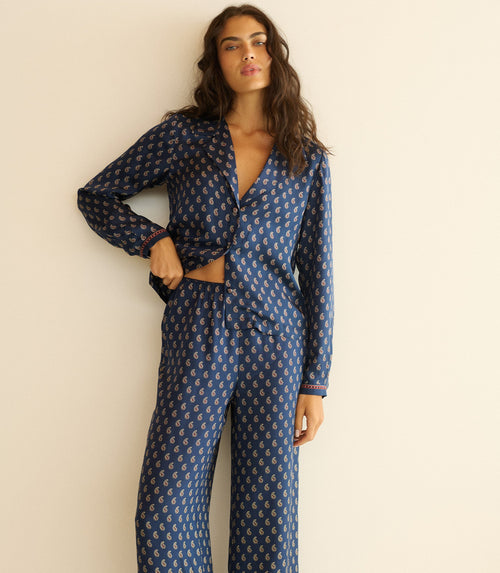 Elene Top -- Bleu Taormina Paisley