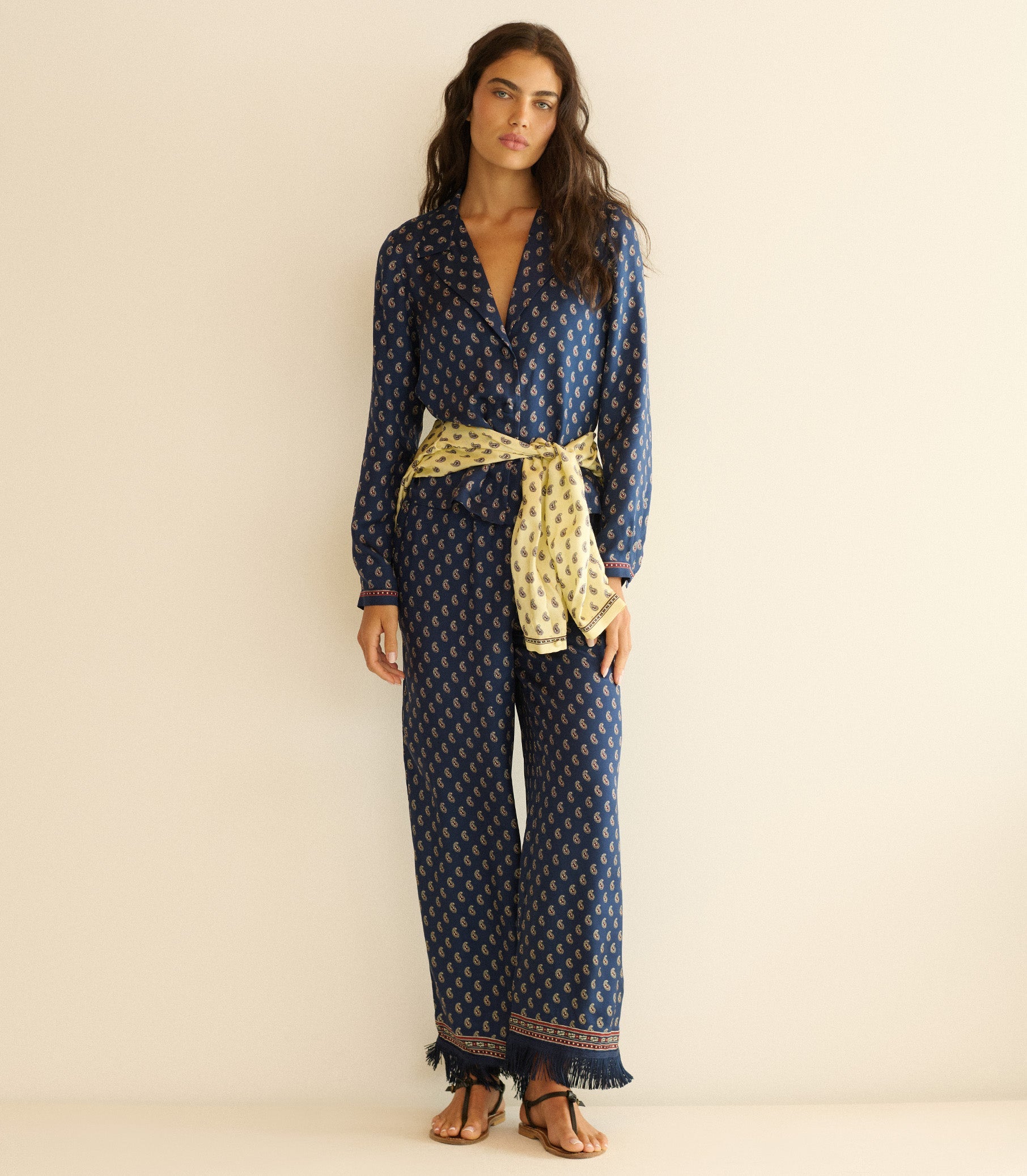 Elene Top -- Bleu Taormina Paisley