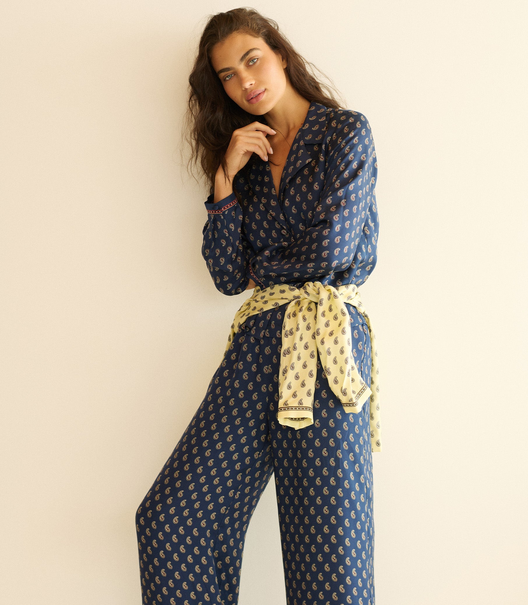 Elene Top -- Bleu Taormina Paisley