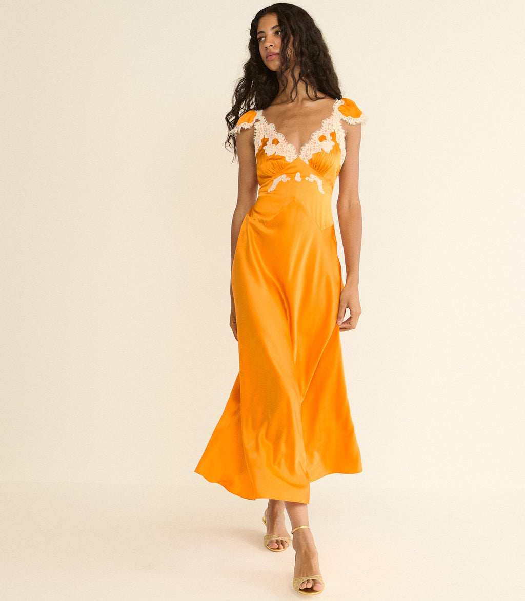 Fiona Dress -- Tangerine