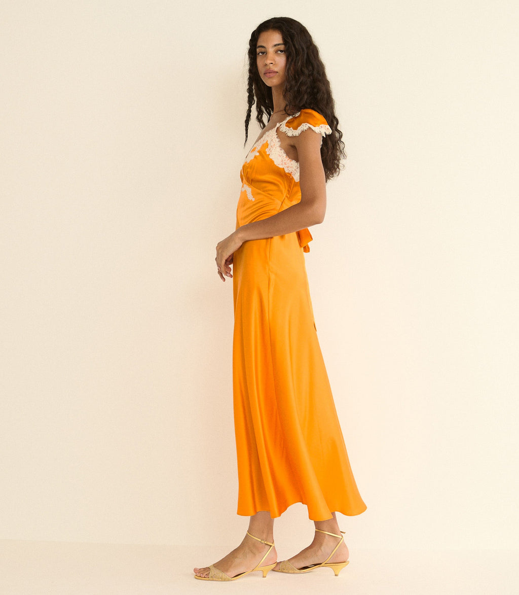 Fiona Dress -- Tangerine