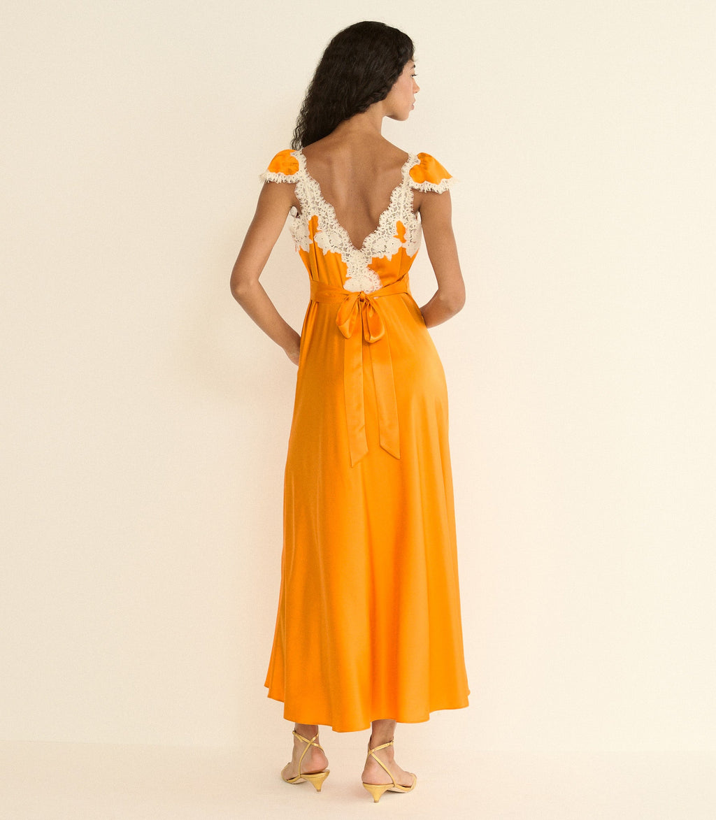 Fiona Dress -- Tangerine