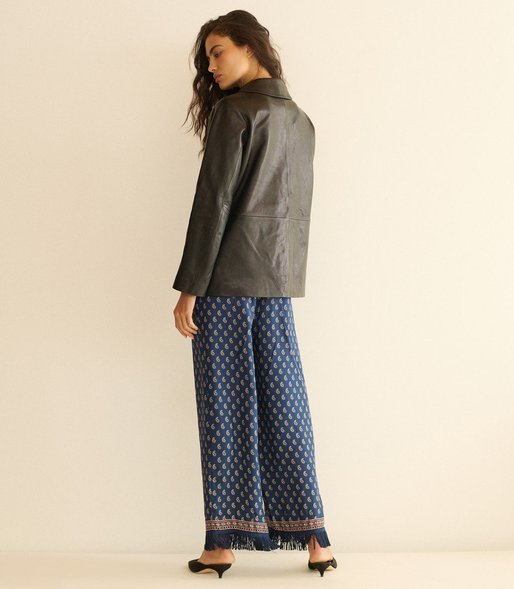 Lavon Fringe Pant -- Bleu Taormina Paisley