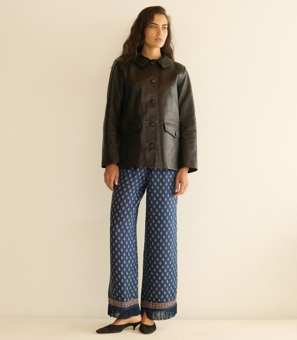 Lavon Fringe Pant -- Bleu Taormina Paisley