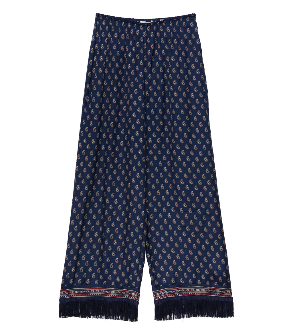 Lavon Fringe Pant -- Bleu Taormina Paisley