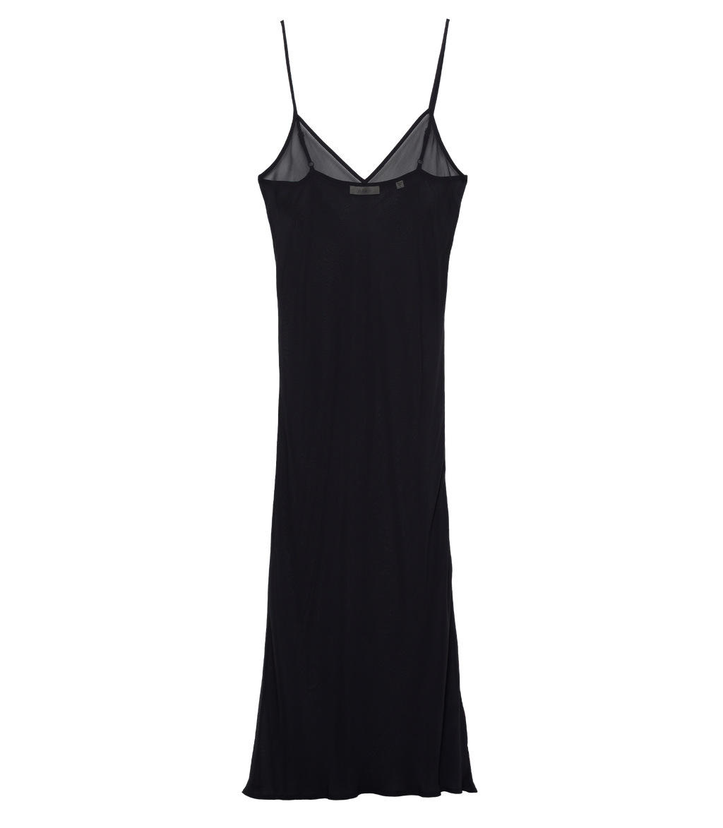 Long Deep V-Neck Slip -- Black