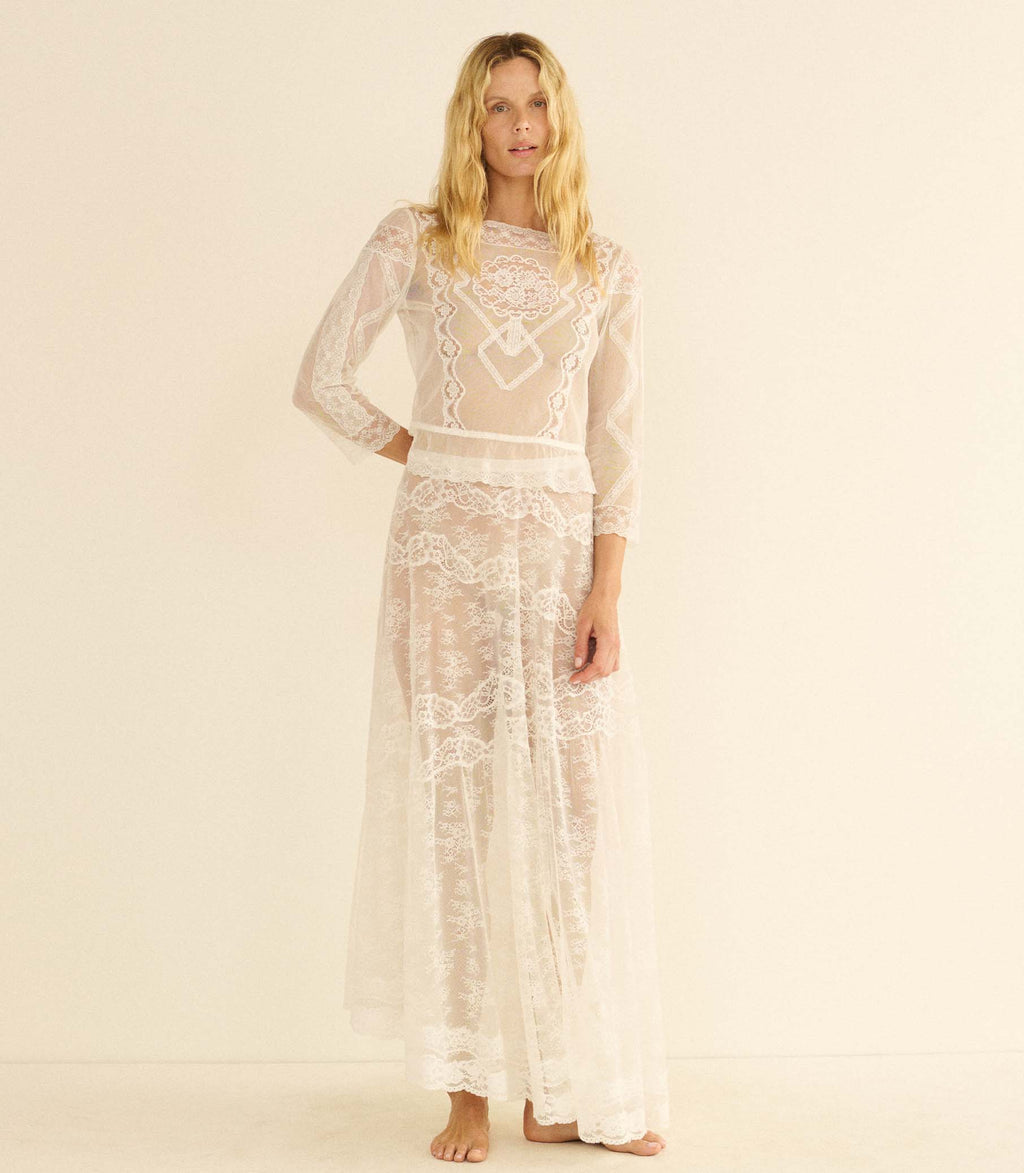 Victoriana Skirt -- Salt