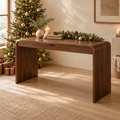 Sora Curved Writing Desk in a Christmas living room