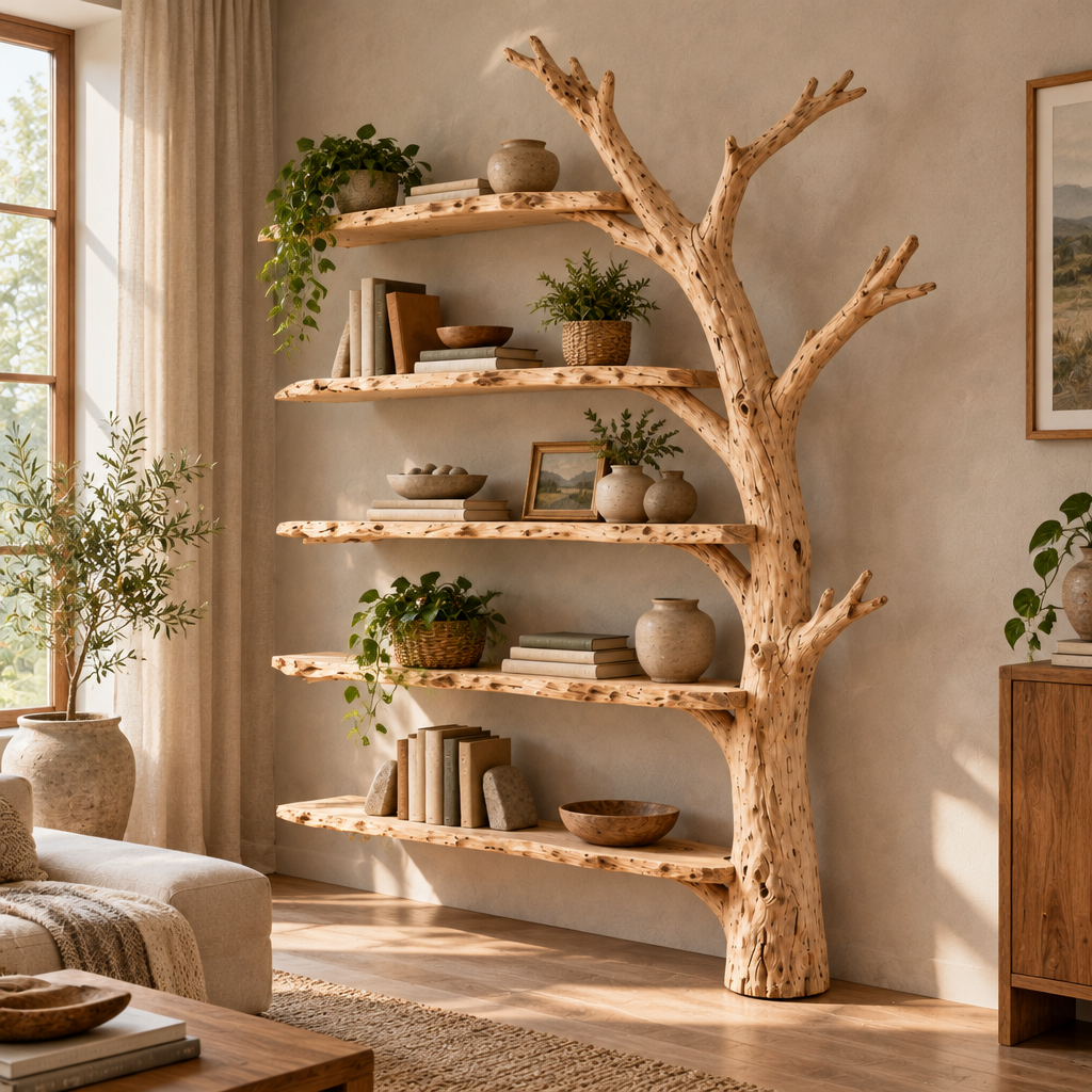 Tidewood Wall Tree Shelf side view