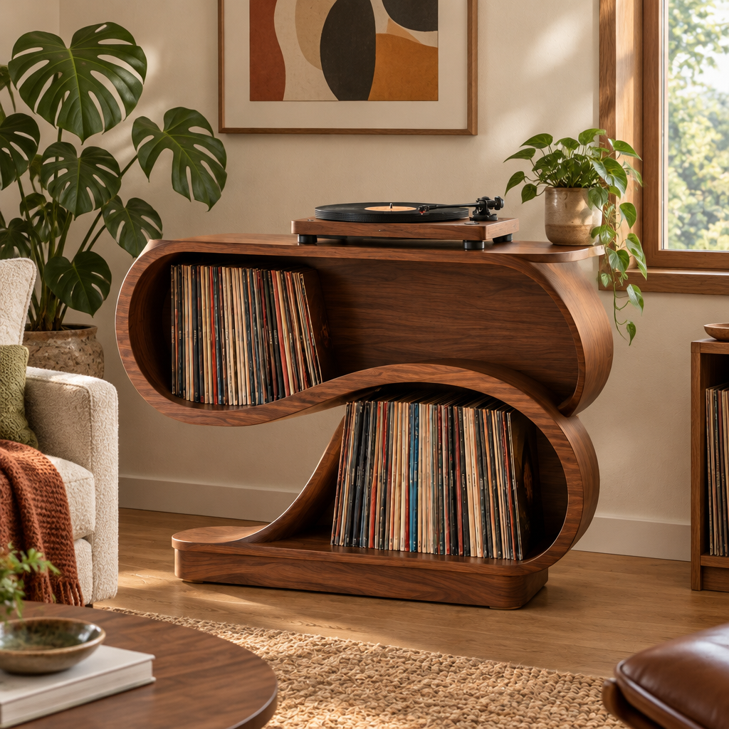Mojave Wave Record Stand in use