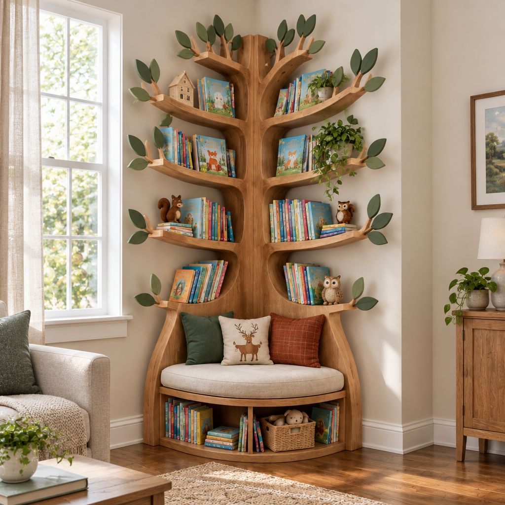 Rowan Kids Tree Reading Nook side view