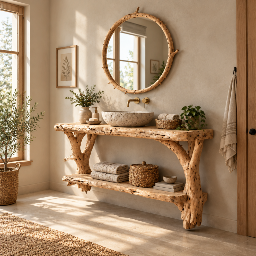 Tidewood Driftwood Floating Vanity side view