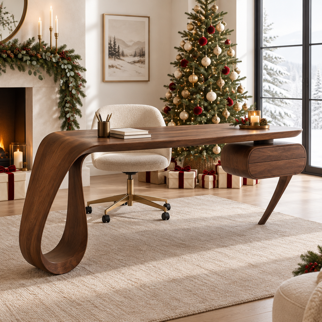 Atelier Ribbon Writing Desk in a Christmas home