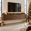 Atelier Floating Wave TV Console in a Christmas home