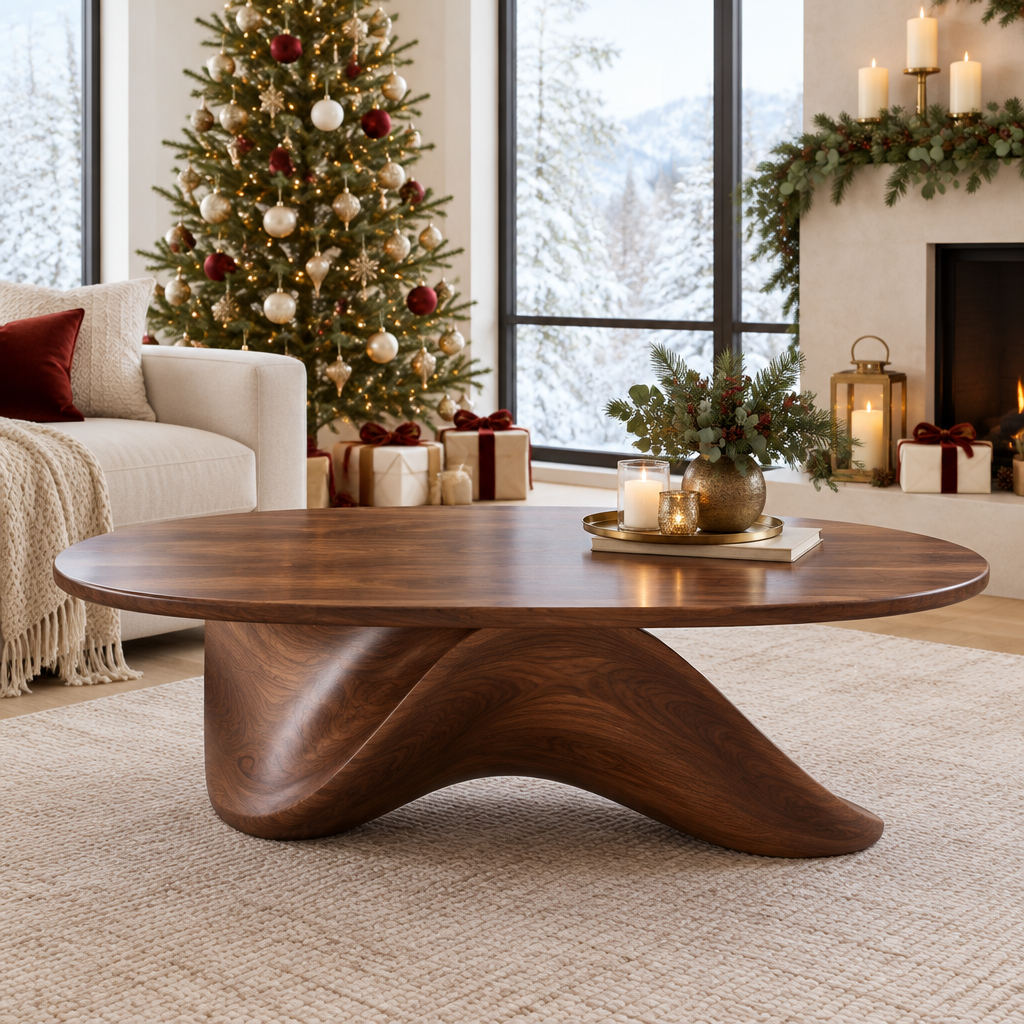 Atelier Wave Base Coffee Table in a Christmas home