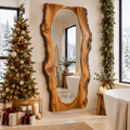 Riverbend Live-Edge Frame Mirror in a Christmas home