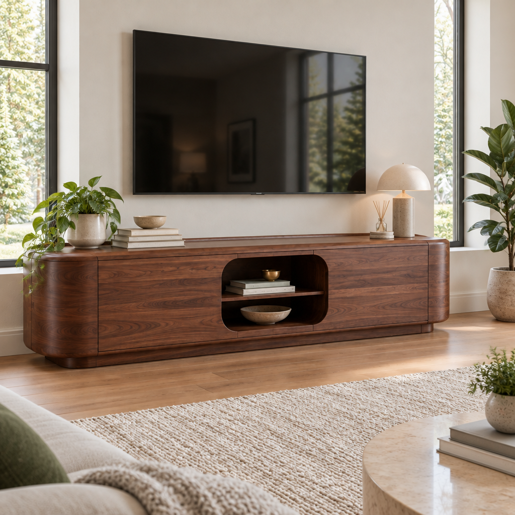 Atelier Organic Low TV Console in a living space