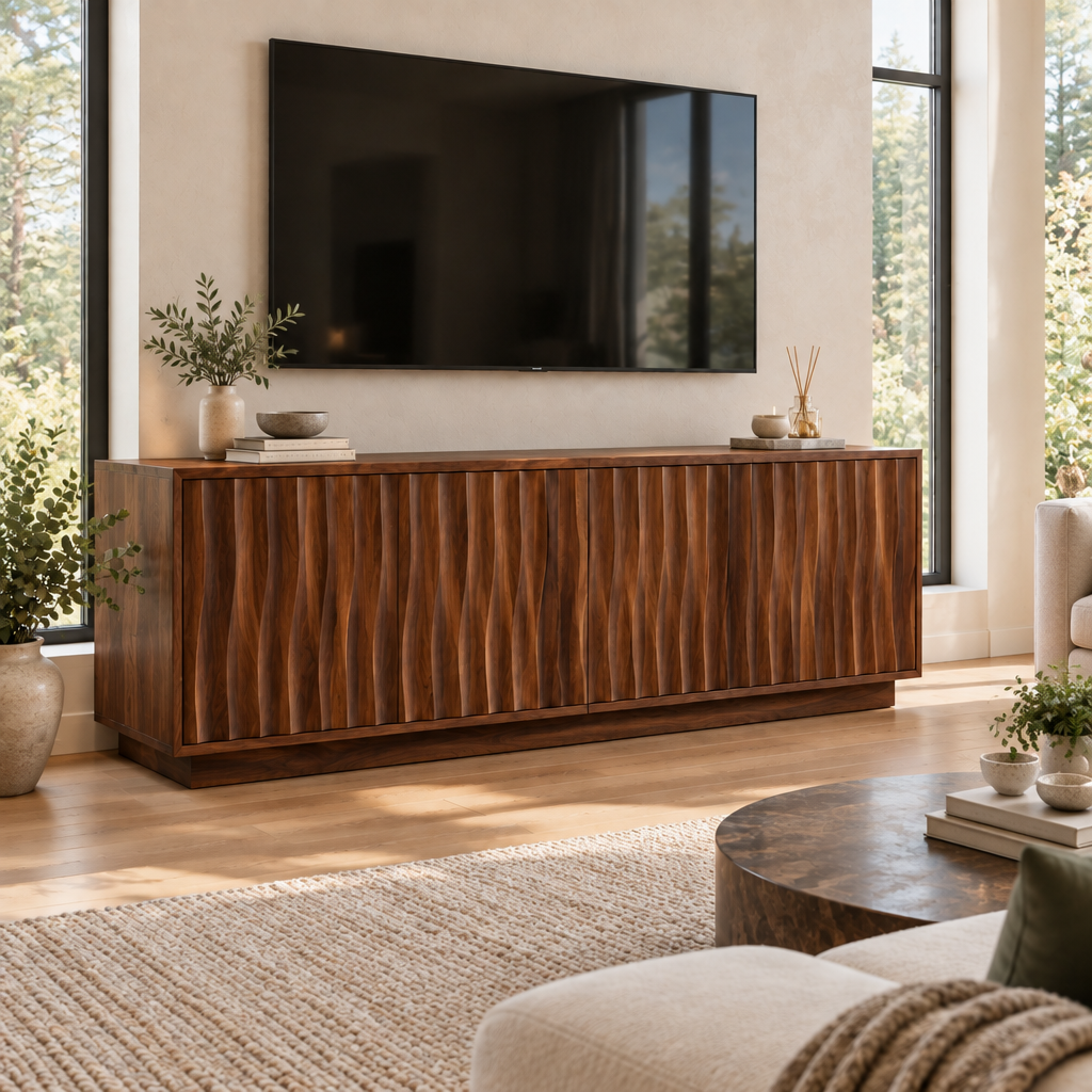 Atelier Ripple Door TV Cabinet in a living space