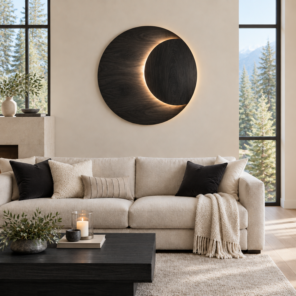 Atelier Eclipse LED Wall Sculpture in Ebonized Black finish