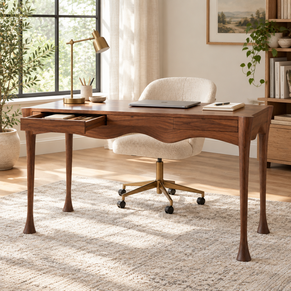 Atelier Wave Apron Desk in use