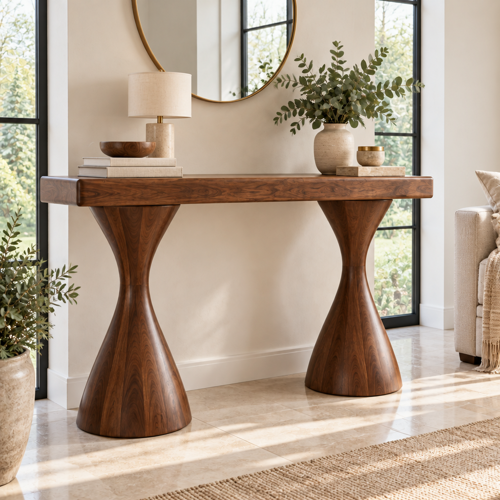 Atelier Hourglass Console in a living space