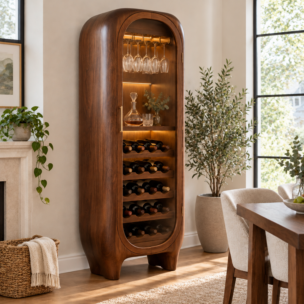 Atelier Sculpted Wine Cabinet in a living space