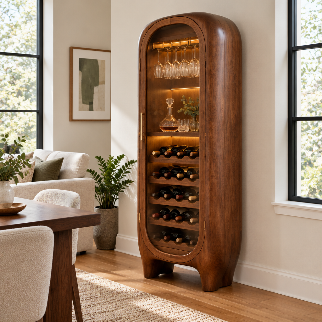 Atelier Sculpted Wine Cabinet side view