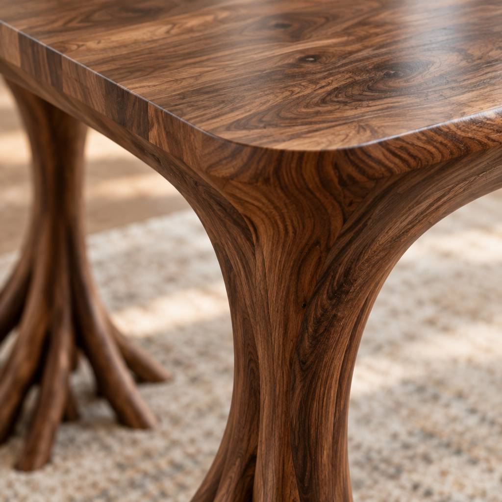 Atelier Organic Studio Desk wood grain close-up