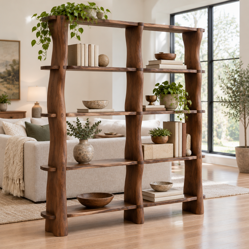 Atelier Wave Room-Divider Bookshelf side view