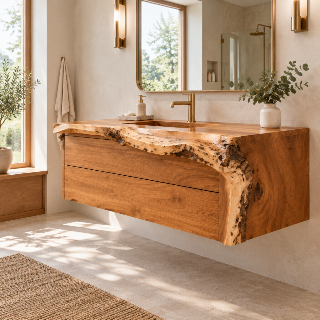 Riverbend Live-Edge Drawer Vanity side view