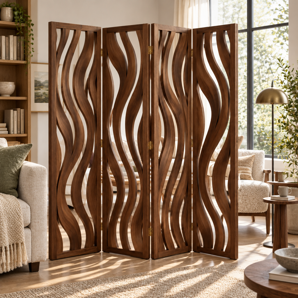 Atelier Sculpted Room Divider Screen in use
