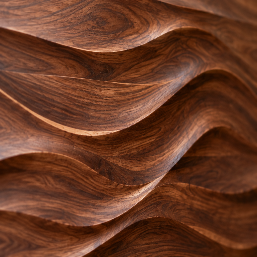 Atelier Dune Wave Wall Panel wood grain close-up