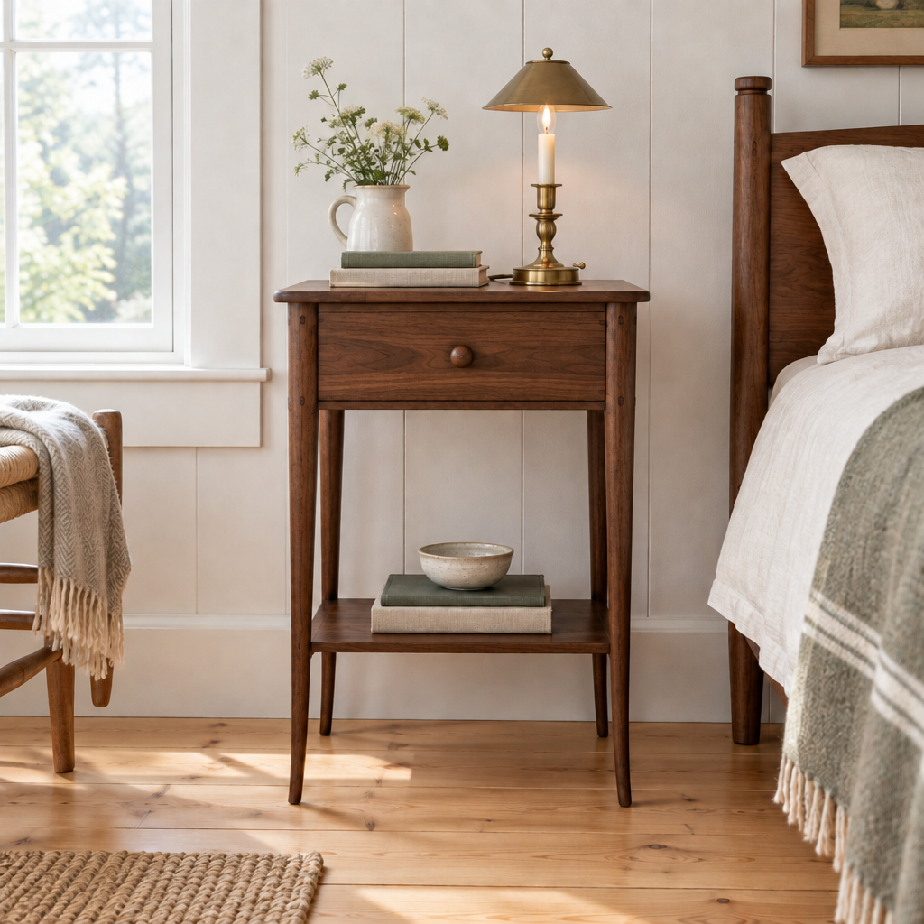 Linden Shaker Nightstand in Walnut finish