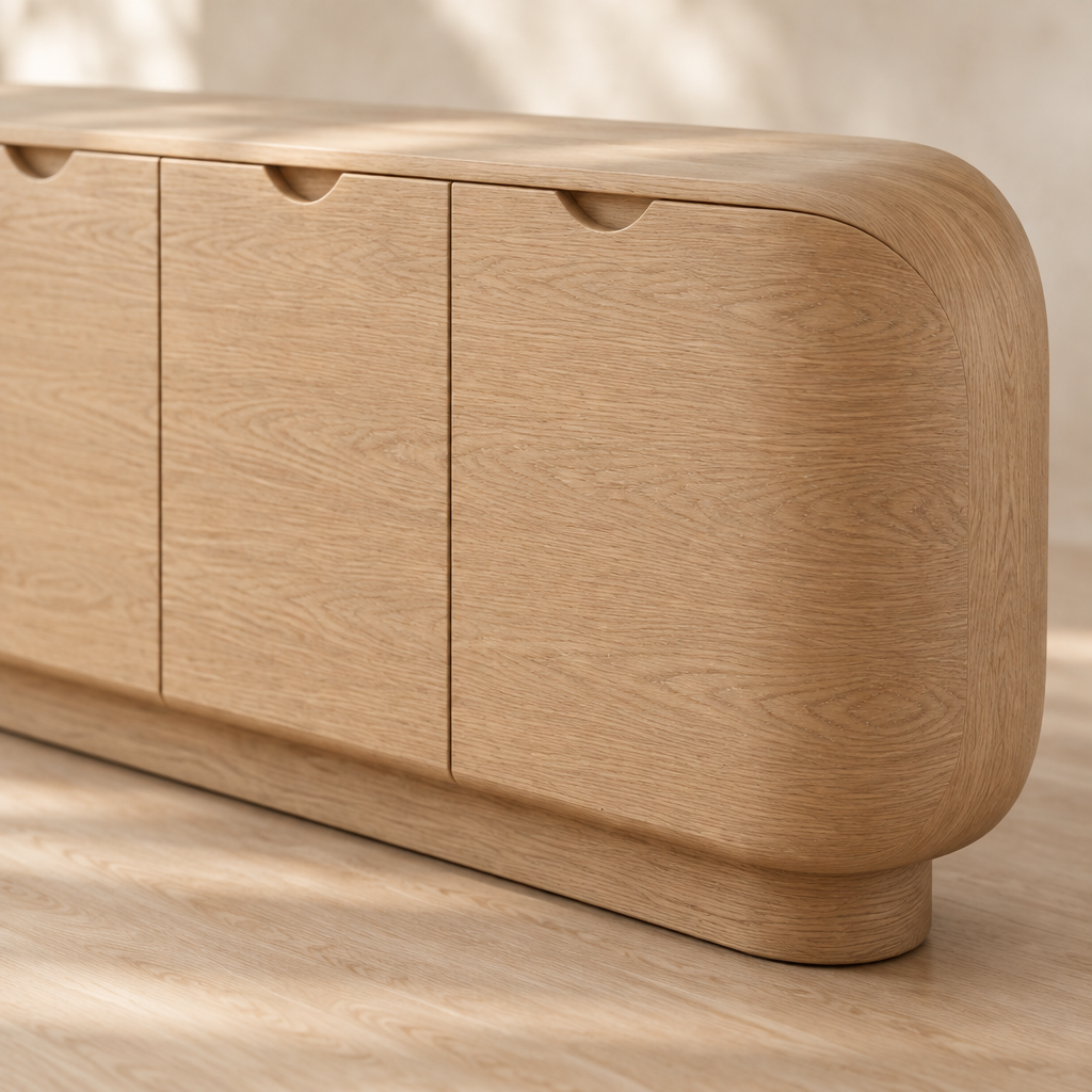 Cove Rounded Sideboard wood grain close-up