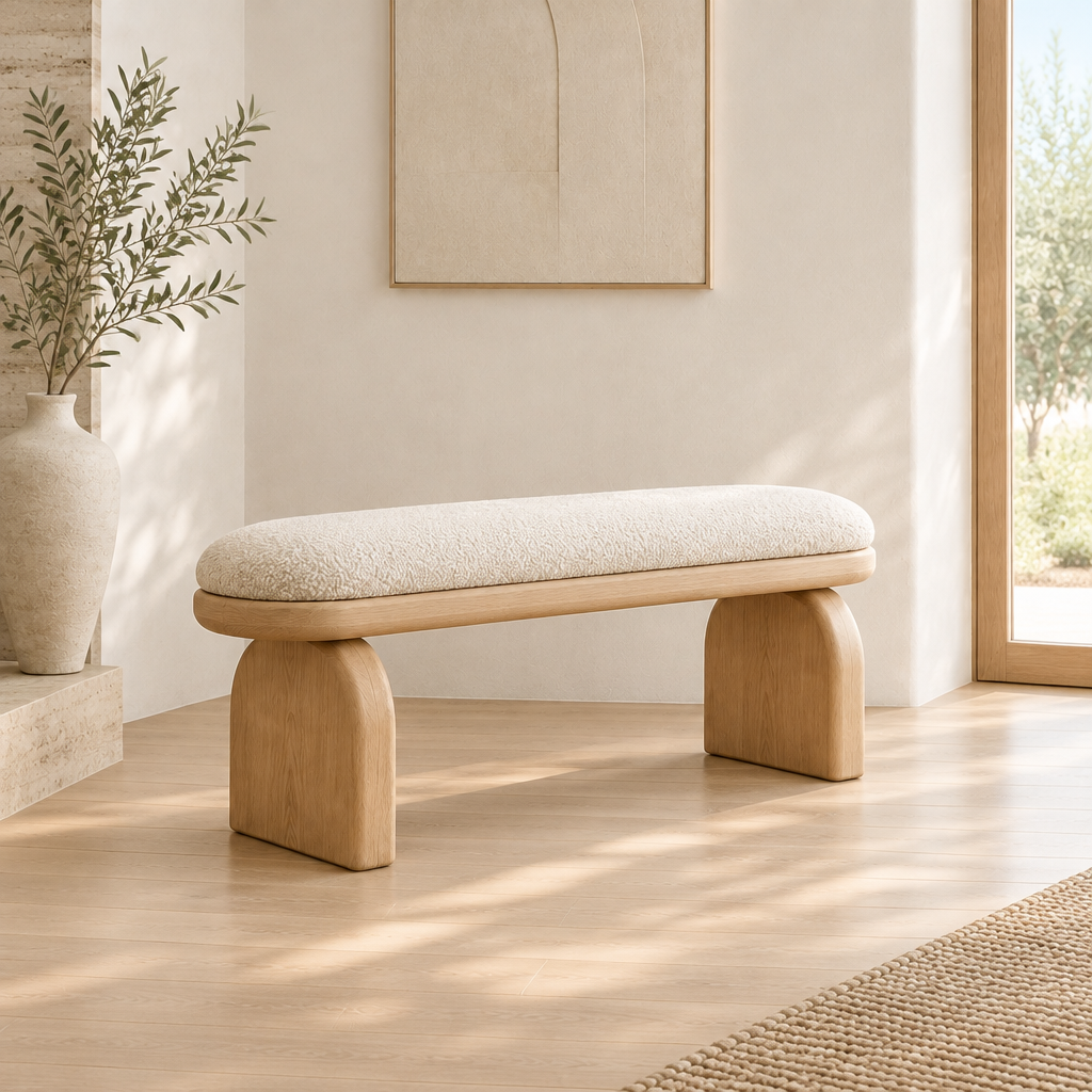 Cove Rounded Entry Bench side view