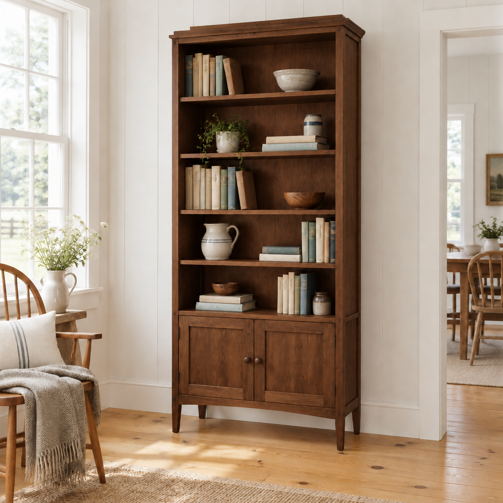 Linden Shaker Bookcase in Walnut finish