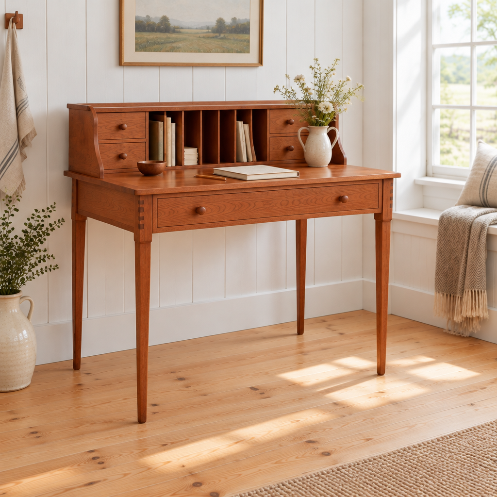 Linden Shaker Writing Desk side view