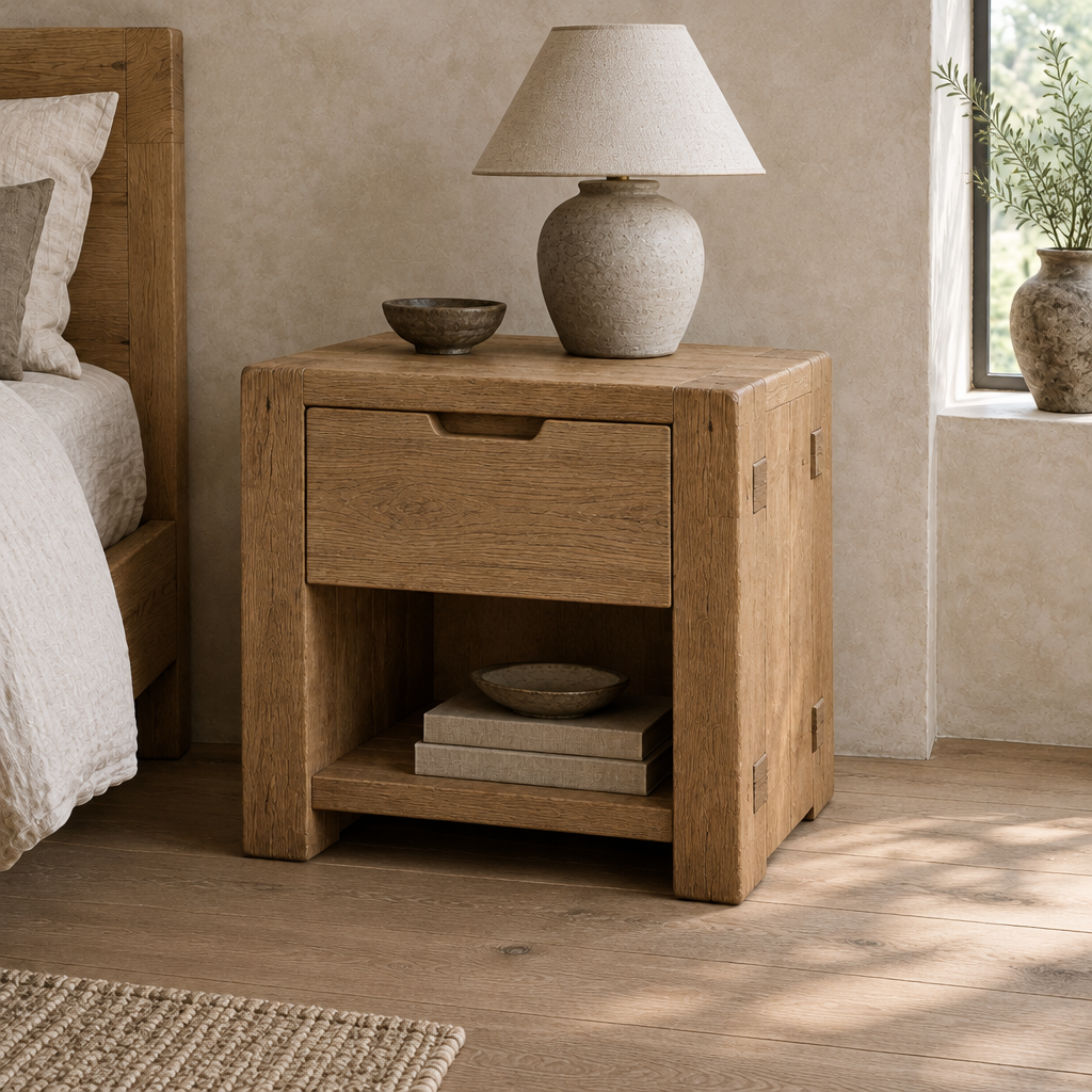 Basalt Block Nightstand side view