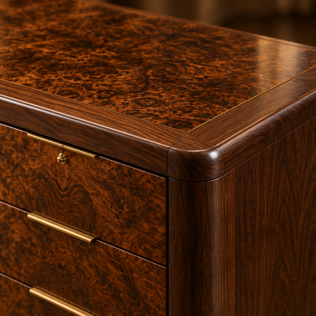 Sable Walnut Executive Desk wood grain close-up