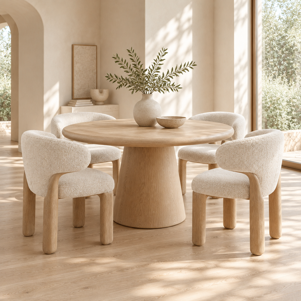 Cove Round Pedestal Dining Table side view