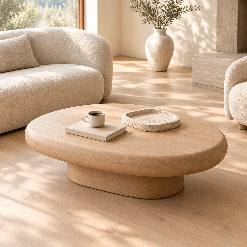 Cove Oval Coffee Table in use