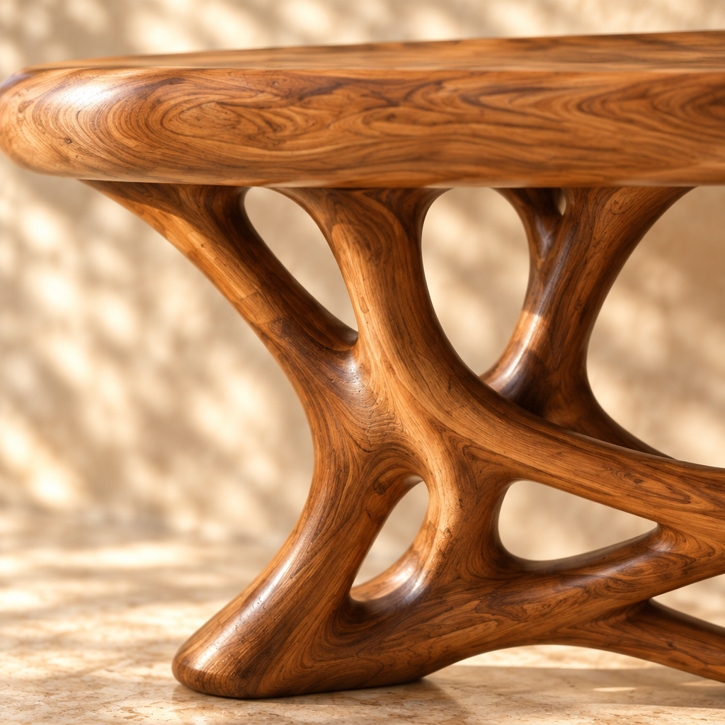 Solana Coral Base Vanity teak grain close-up