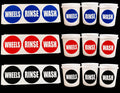 Wheels, Rinse and Wash Bucket Labels, 3 Pack