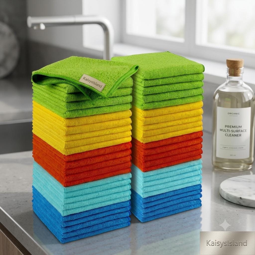 Microfiber Cleaning Cloths 12x12, 50 Pack