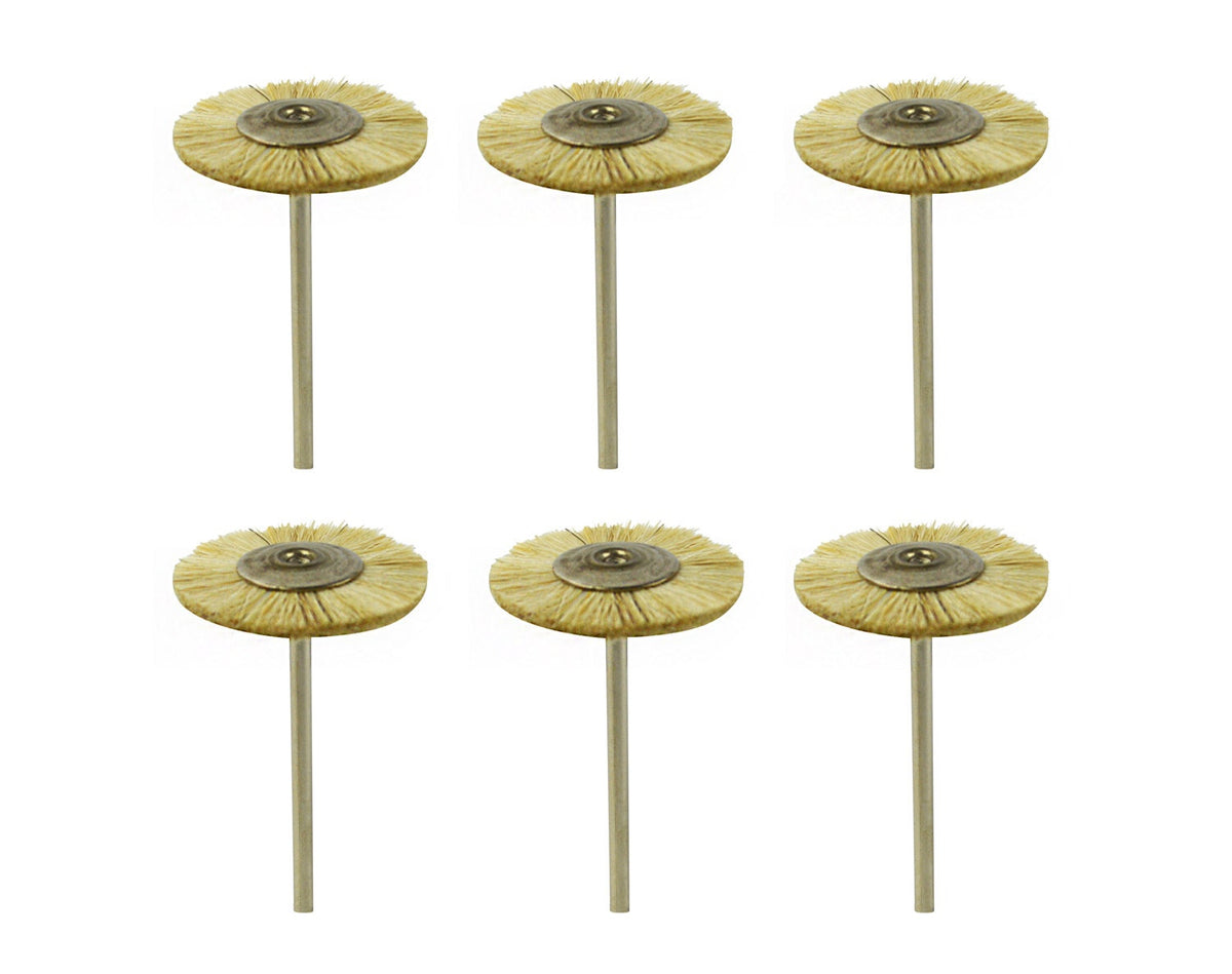 White Bristle Polishing Brushes, 6 Pack