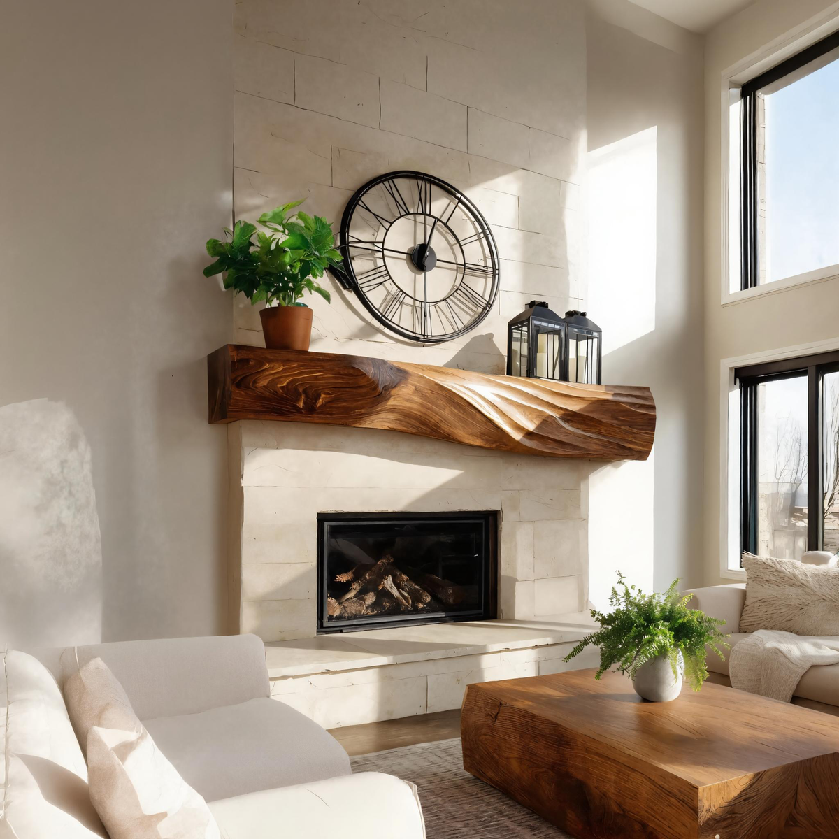 Modern Wooden Fireplace Mantel For Cozy Home Interior