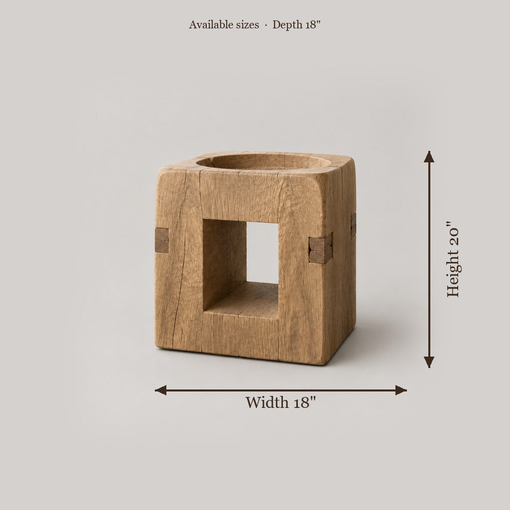 Basalt Block Side Table size chart